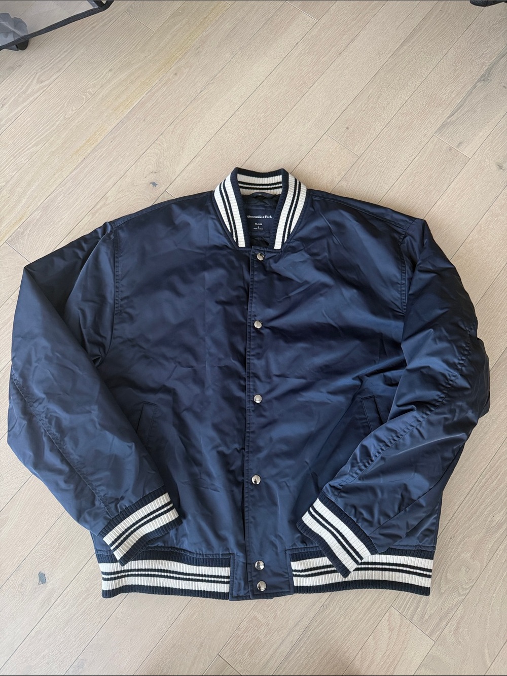 Abercrombie Navy Coaches Jacket Size Large